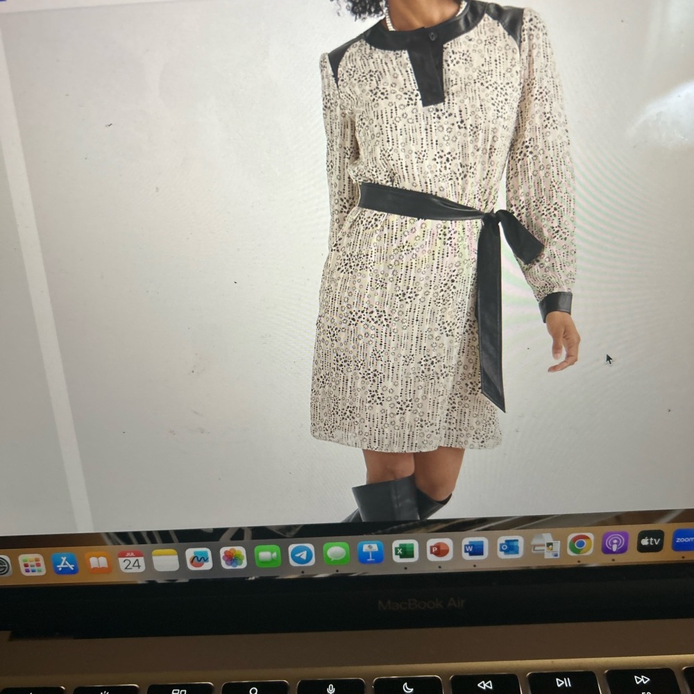 Chic Black and White Patterned Dress